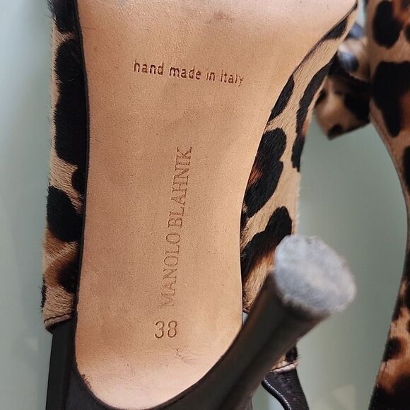 Manolo Blahnik Calf Hair Animal Print Heels - Picture 6 of 11